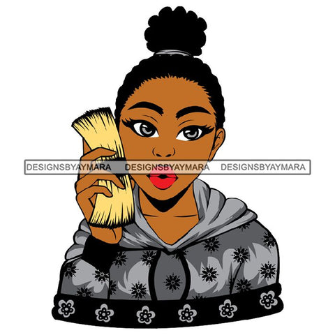 Afro African Lady Pretty Face Goddess Glamour Fashion Vector SVG Cutting Files