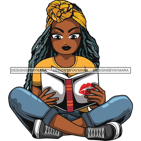 Afro Lola Reading Education Smart Woman .SVG Cutting Files For Silhouette Cricut and More!