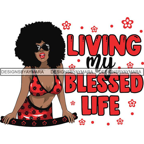 Copy of Afro Woman Blessed Beyond Believe Life Quotes SVG Cutting Files For Silhouette Cricut and More
