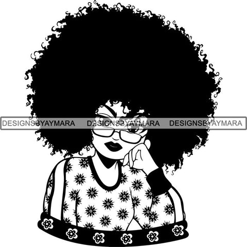 Afro Lola Boss Lady Quotes SVG Cutting Files For Silhouette Cricut and More
