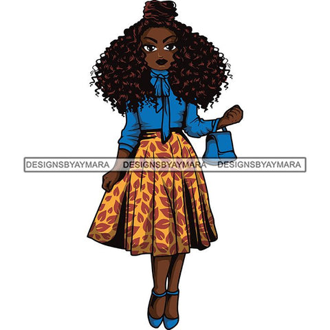 Afro Lola Classy Fashion Girl Fashionable Woman .SVG Clipart Cutting Files For Silhouette and Cricut and More!