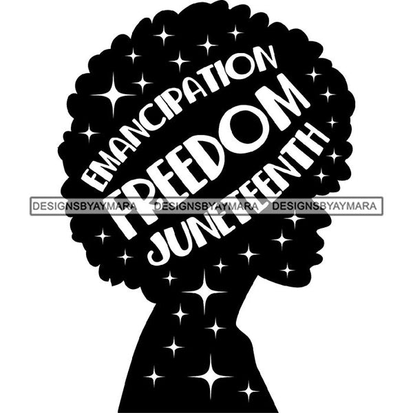 June 19 Juneteenth Emancipation Freedom Holiday African American History  SVG PNG JPG Vector Cutting Files