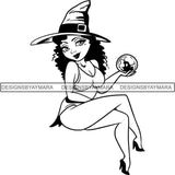 Afro Sexy Witches Halloween SVG Cutting Files For Silhouette Cricut and More