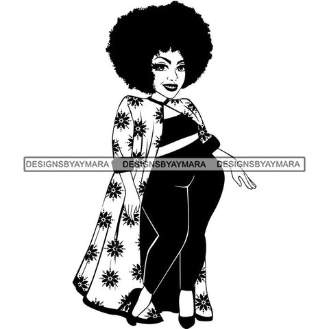 Afro Nubian Melanin Popping Kinky Hair Beautiful African American Woman SVG Cutting Files