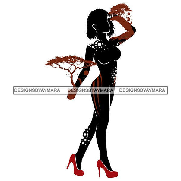 Sensual African Erotic Goddess Safari Savanna Africa Exotic Nature SVG Cutting Files.
