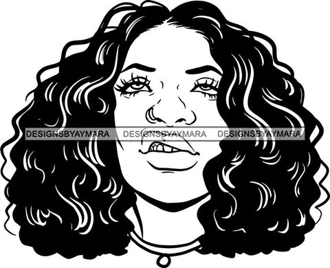 Ghetto Woman Face American Gangster Urban Swag Hip Hop Girl .SVG Cutting Files For Silhouette Cricut and More!