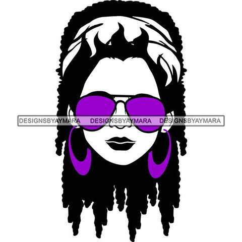 Afro Lola Boss Lady Dope Diva Glamour Wearing Glasses Accesories .SVG Cut Files