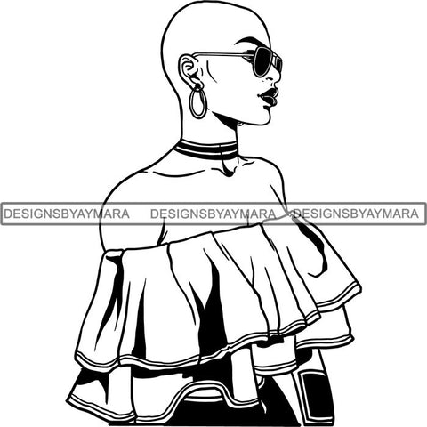 Melanin Bald Short Hairstyle Queen Goddess Nubian .SVG Cut Files For Silhouette and Cricut and Much More