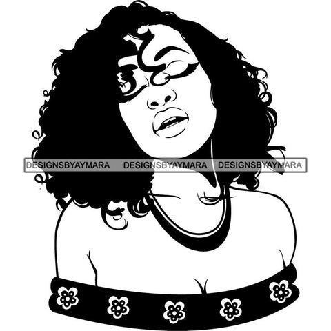 Afro Nubian Melanin Popping Kinky Hair Beautiful African American Woman SVG Cutting Files