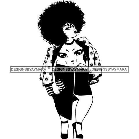 Afro Nubian Melanin Popping Kinky Hair Beautiful African American Woman SVG Cutting Files
