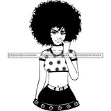 Afro Nubian Melanin Popping Kinky Hair Beautiful African American Woman SVG Cutting Files