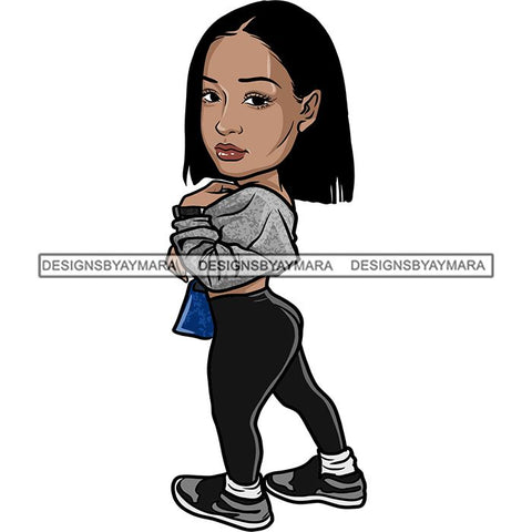 Fashion Woman Model Posing Summer Outfit Vogue Goddess Glamour Trendy Clothing Vector SVG Cutting Files