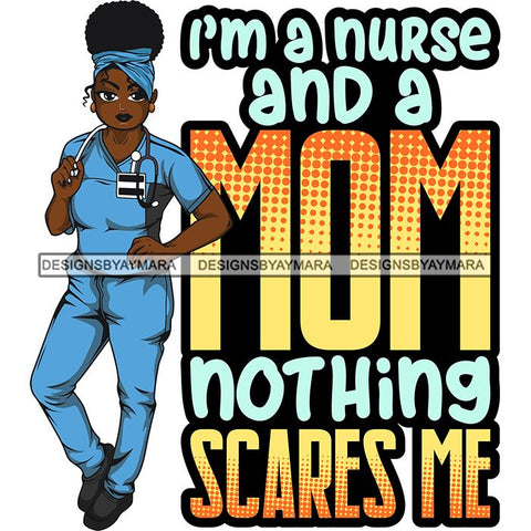 Afro Lola Nurse Medical Occupation SVG Cutting Files For Cricut Silhouette and More