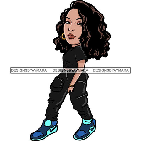 Fashion Woman Model Posing Summer Outfit Vogue Goddess Glamour Trendy Clothing Vector SVG Cutting Files