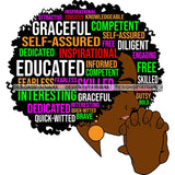 Afro Succesful Woman Hair Quotes Black Lives Matter Proud Roots Nubian Melanin SVG Cut Files