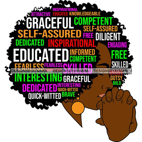 Afro Succesful Woman Hair Quotes Black Lives Matter Proud Roots Nubian Melanin SVG Cut Files