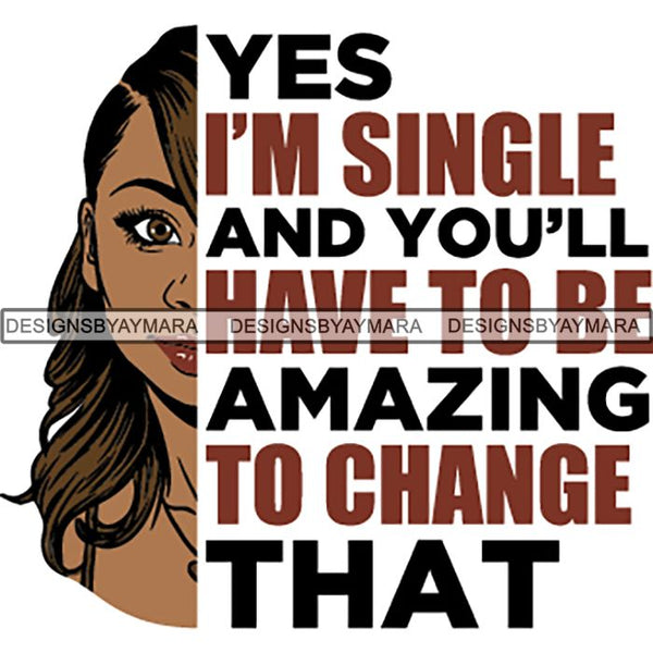 Afro Woman Half Face Life Quotes SVG Cutting Files For Silhouette and Cricut and More!