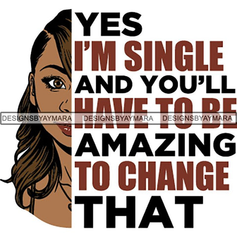 Afro Woman Half Face Life Quotes SVG Cutting Files For Silhouette and Cricut and More!