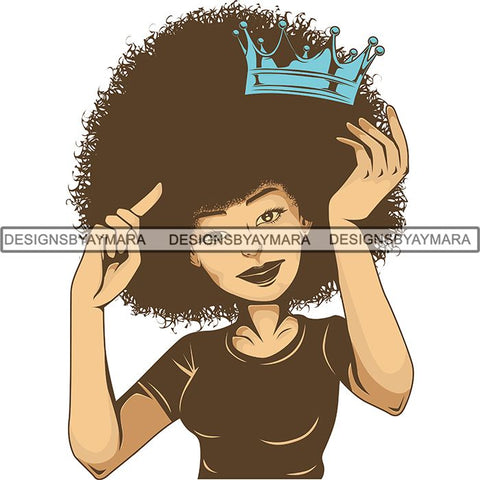Afro Woman SVG Melanin Nubian Color Cutting Files
