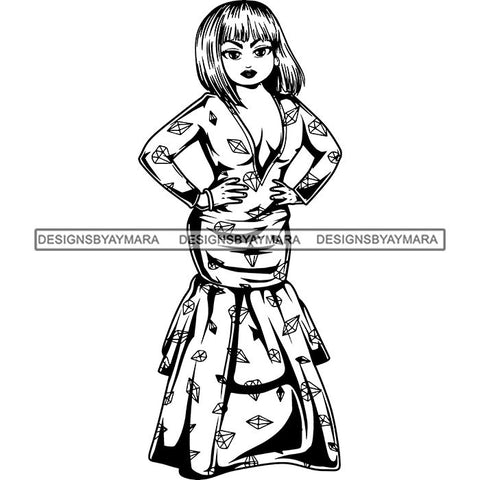 Afro Lola Boss Fashion Diva Glamour .SVG Cutting Files For Silhouette and Cricut and More!