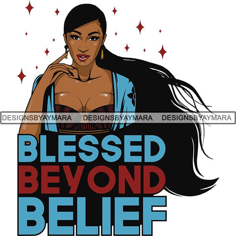 Afro Woman Blessed Beyond Believe Life Quotes SVG Cutting Files For Silhouette Cricut and More