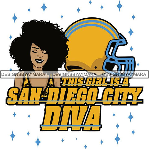 San Diego Diva Football Team SVG Cutting Files For Silhouette Cricut and More