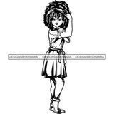 Afro Strong Lola Flexing We Can Do It Woman Power .SVG Cutting Files For Silhouette Cricut and More!