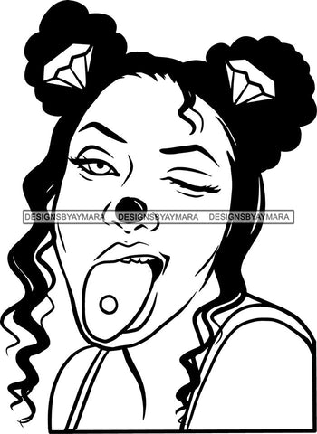 Ghetto Woman Face American Gangster Urban Swag Hip Hop Girl .SVG Cutting Files For Silhouette Cricut and More!