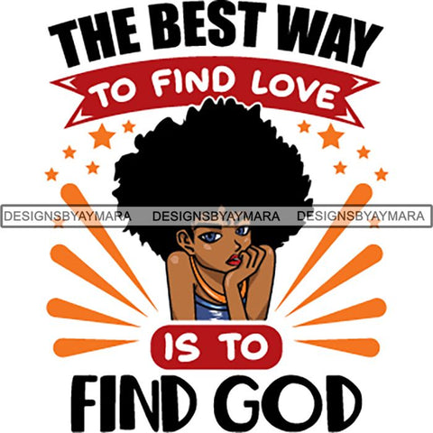 Afro Melanin Popping Lola Kinky Hair God Quotes SVG Cutting Files For Silhouette Cricut and More