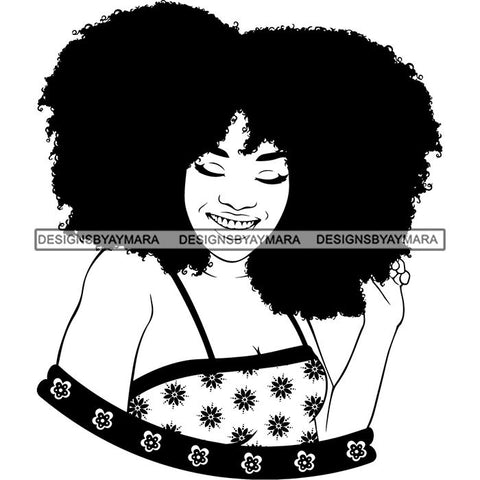 Afro Nubian Melanin Popping Kinky Hair Beautiful African American Woman SVG Cutting Files