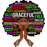 Afro Woman Praying Hair Life Quotes Strong Independent Educated Melanin SVG Cutting Files