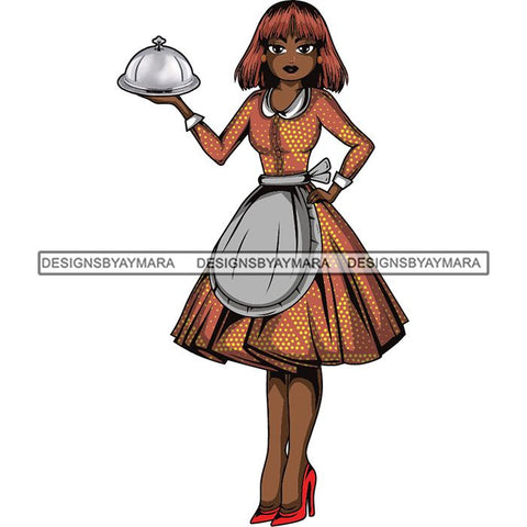 Afro Chef Lola Cooker Cooking Culinary Profession .SVG Clipart Vector Cutting Files For Circuit Silhouette Cricut and More!