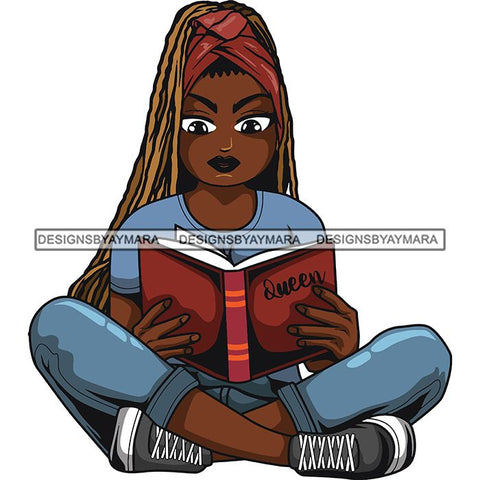 Afro Lola Reading Education Smart Woman .SVG Cutting Files For Silhouette Cricut and More!