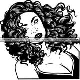 Beautiful Afro Woman Unique Designs In Black and White SVG Cutting Files For Silhouette Cricut and More