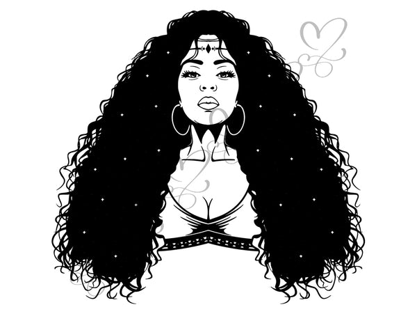 Afro Beautiful Black Woman SVG African American Ethnicity Afro Puffy Hairstyle Beauty Salon Queen Diva Classy Lady  Beautiful People Beauty Salon Princess