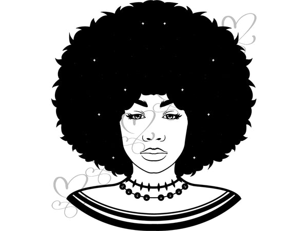 Afro Beautiful Black Woman SVG African American Ethnicity Afro Puffy Hairstyle Beauty Salon Queen Diva Classy Lady  Beautiful People Beauty Salon Princess