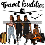 Couples Adventure Getaway Buddies Airplane Vacation Trip Illustration SVG JPG PNG Vector Clipart Cricut Silhouette Cut Cutting