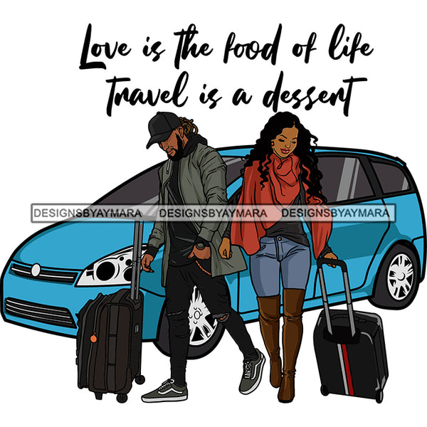 Couple Adventure Getaway Married Honeymoon Happy Road Trip Illustration SVG JPG PNG Vector Clipart Cricut Silhouette Cut Cutting
