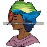 Safari Goddess Africa Continent African American Woman Savanna Animals Hair SVG Cutting Files.