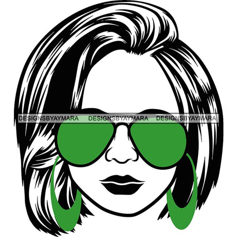 Afro Lola Boss Lady Dope Diva Glamour Wearing Glasses Accesories .SVG Cut Files