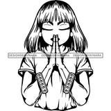 Afro Lola Praying God Lord Prayers In God We Trust .SVG Clipart Cutting Files For Silhouette and Cricut and More!