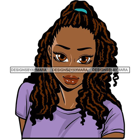 Afro Black Woman Sister-lock Hairstyle .SVG Cutting Files For Silhouette Cricut and More!