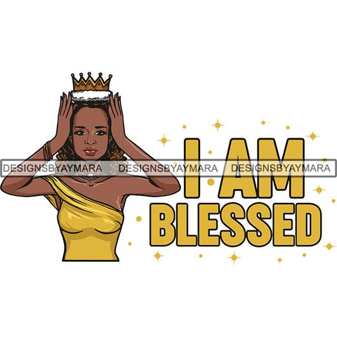 Afro Melanin Popping Blessed Life Quotes SVG Cutting Files For Silhouette Cricut and More