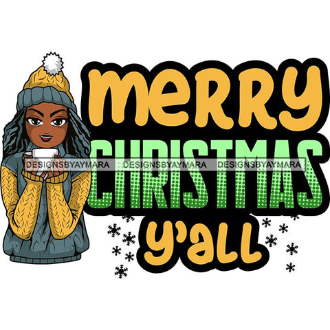 Afro Lola Christmas Hot Coffee Winter Santa Quotes .SVG Cutting Files For Silhouette and Cricut and More!