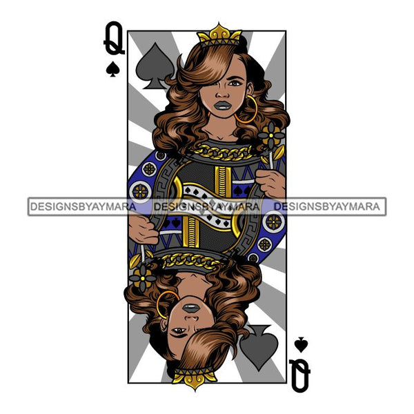 Afro Queen Lola Ace Casino Design Blackjack Poker Gambling Crown Royal SVG Cutting Files For Silhouette Cricut and More!