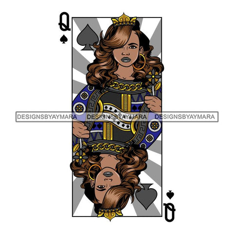 Afro Queen Lola Ace Casino Design Blackjack Poker Gambling Crown Royal SVG Cutting Files For Silhouette Cricut and More!