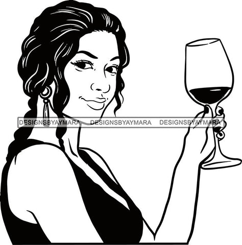 Woman Drinking Wine Relax Chilling Free Stress Feeling Fine Like a Red Wine Alcohol Drinker SVG Cutting Files For Silhouette Cricut and More!