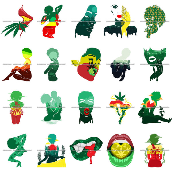 Bundle 20 420 Cannabis Sensual Erotic Hashish Weed Leaf Grass Marijuana Dispensary Mary Jane Hemp Pot Joint Blunt Stoned High Life SVG Cutting Files