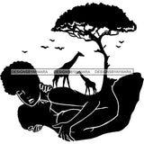 Sensual African Silhouette Goddess Safari Africa Nature Exotic Culture SVG Cutting Files.