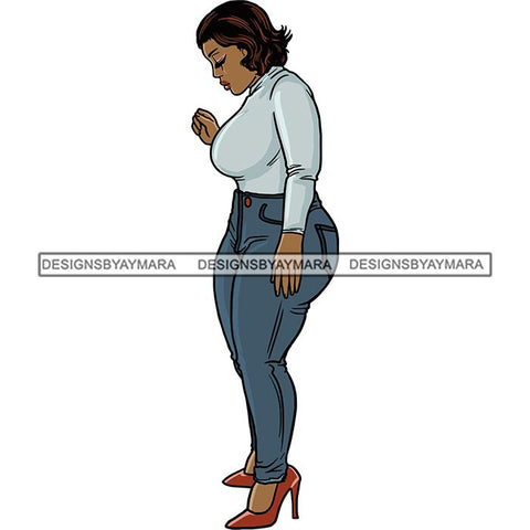 Afro Thick Thigh Big Eyes Woman Sassy Exotic Curvy Goddess .SVG Cutting Files For Silhouette and Cricut and More!